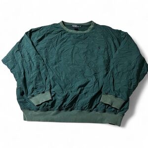 Vintage 90s Polo Ralph Lauren Green Nylon Golf Windbreaker Pullover Large